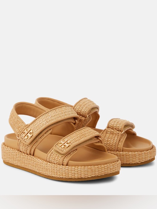 Tory Burch Shoes - Tory Burch Beige Woven Platform Sandals